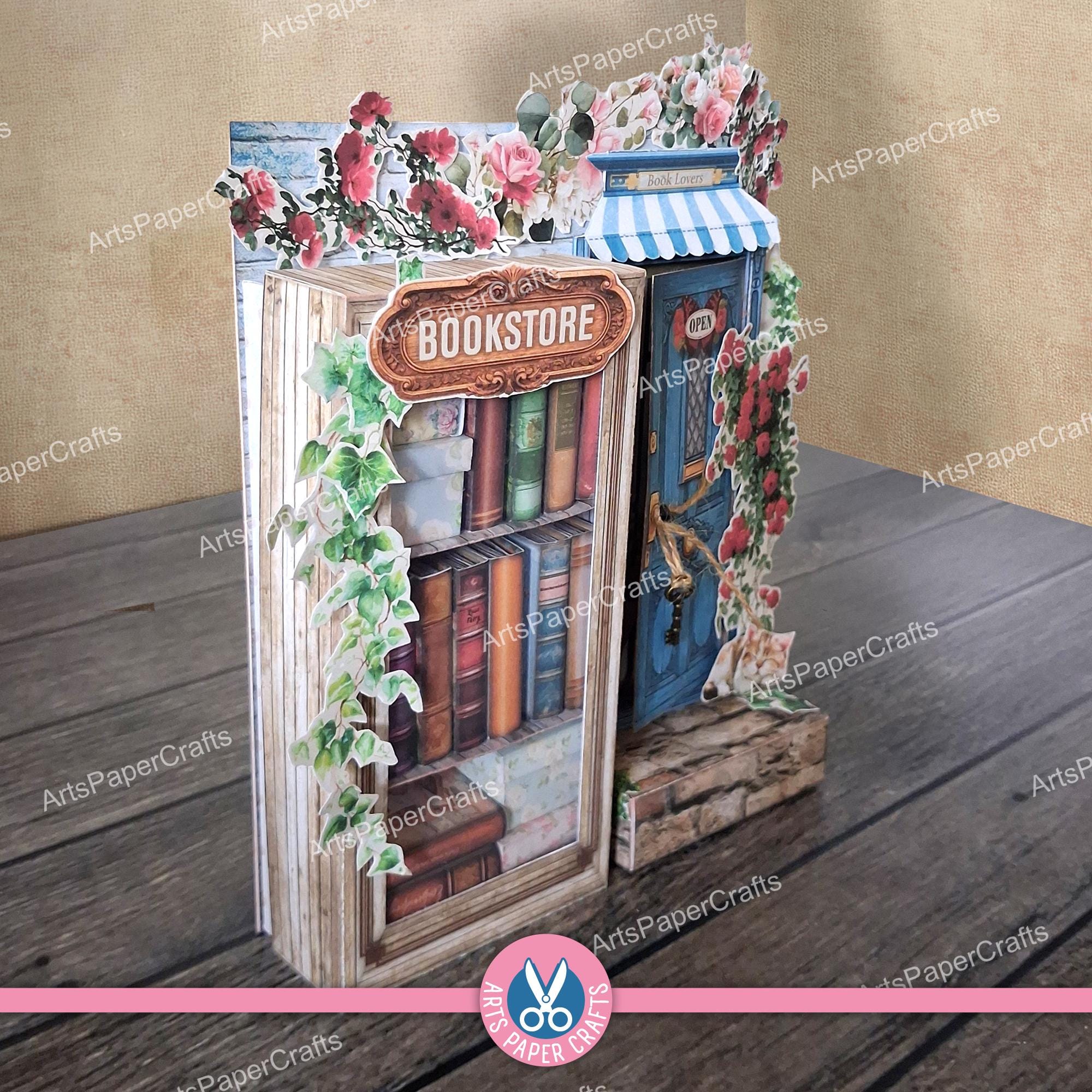 Bookshelf, Bookstore, Bookcase, Bookshop, Junk Journal Kit, Roses ...