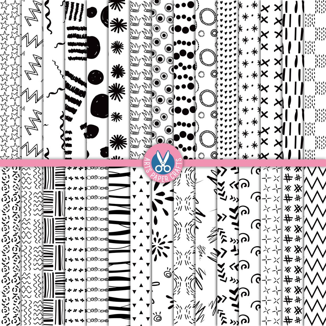 Doodle Digital Papers - Doodle Background - Doodle Seamless Pattern ...