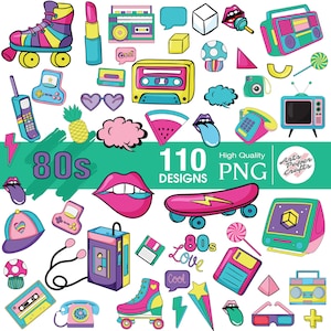 80s Retro Clipart Bundle 80s Clipart 80s PNG Instant Download 80s ...