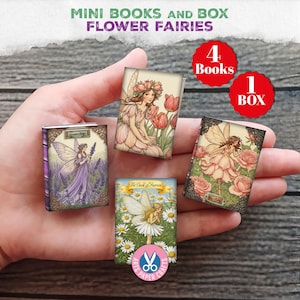 Flower Fairies 1 Mini Books, Box, Book, Magic, Miniature, Junk Journal, Fairy, Kids, Gift, Woodland, Printable, Digital Download, Floral