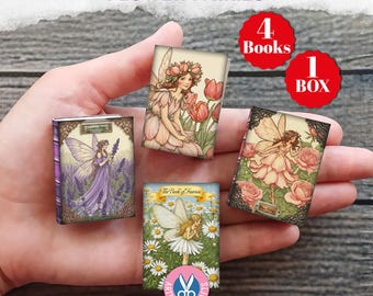 Flower Fairies 1 Mini Books, Box, Book, Magic, Miniature, Junk Journal, Fairy, Kids, Gift, Woodland, Printable, Digital Download, Floral