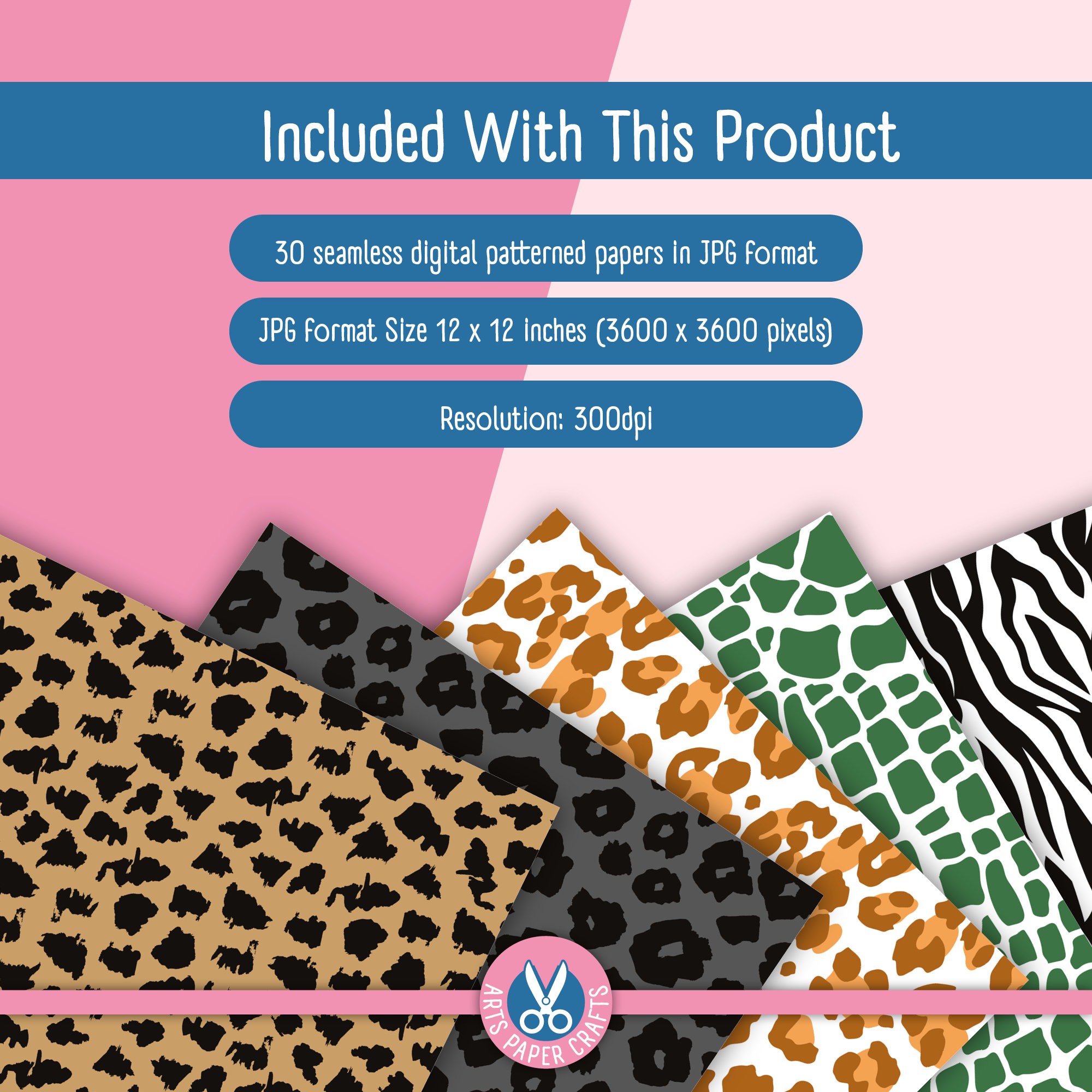 Animal Skin Digital Papers - Safari Background - Animal Print Seamless ...