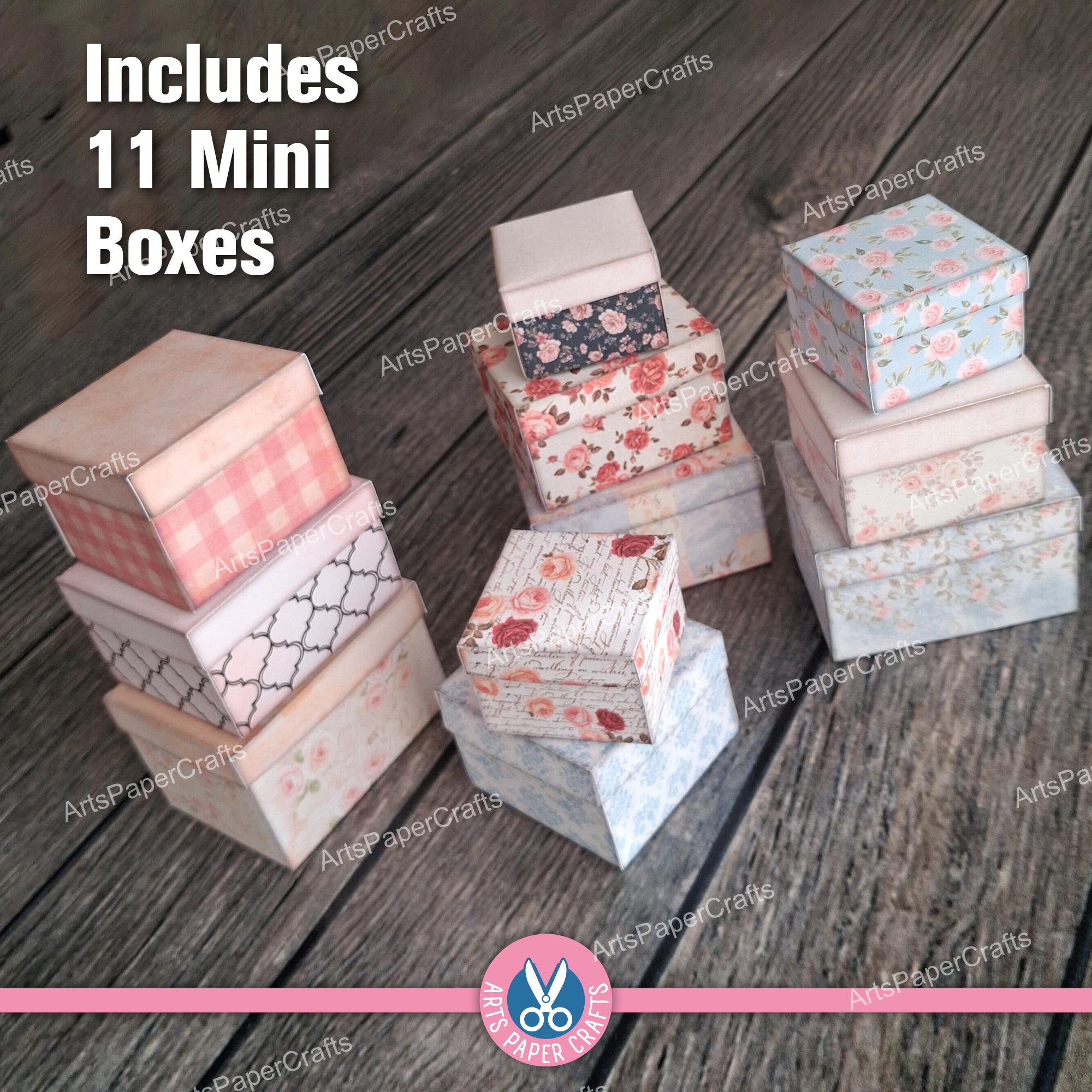 Floral Mini Box, Book, Ornament, Shabby, Miniature, Junk Journal, Boxes ...