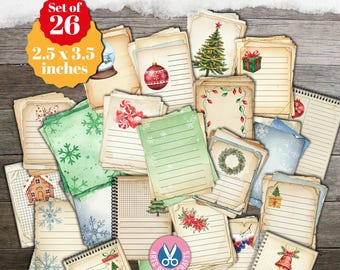Antika julkort, linjerade kort, papper, skräpjournalmaterial, digital nedladdning, efemera, kit, ATC, utskrivbar, vintage