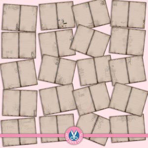 Linjerade tomma skräpjournalsidor - Digitala papper - Linjerade - Liggande - Beige bakgrund - 8,5 x 11 - Färgade sidor - Utskrivbara linjerade sidor bild 2