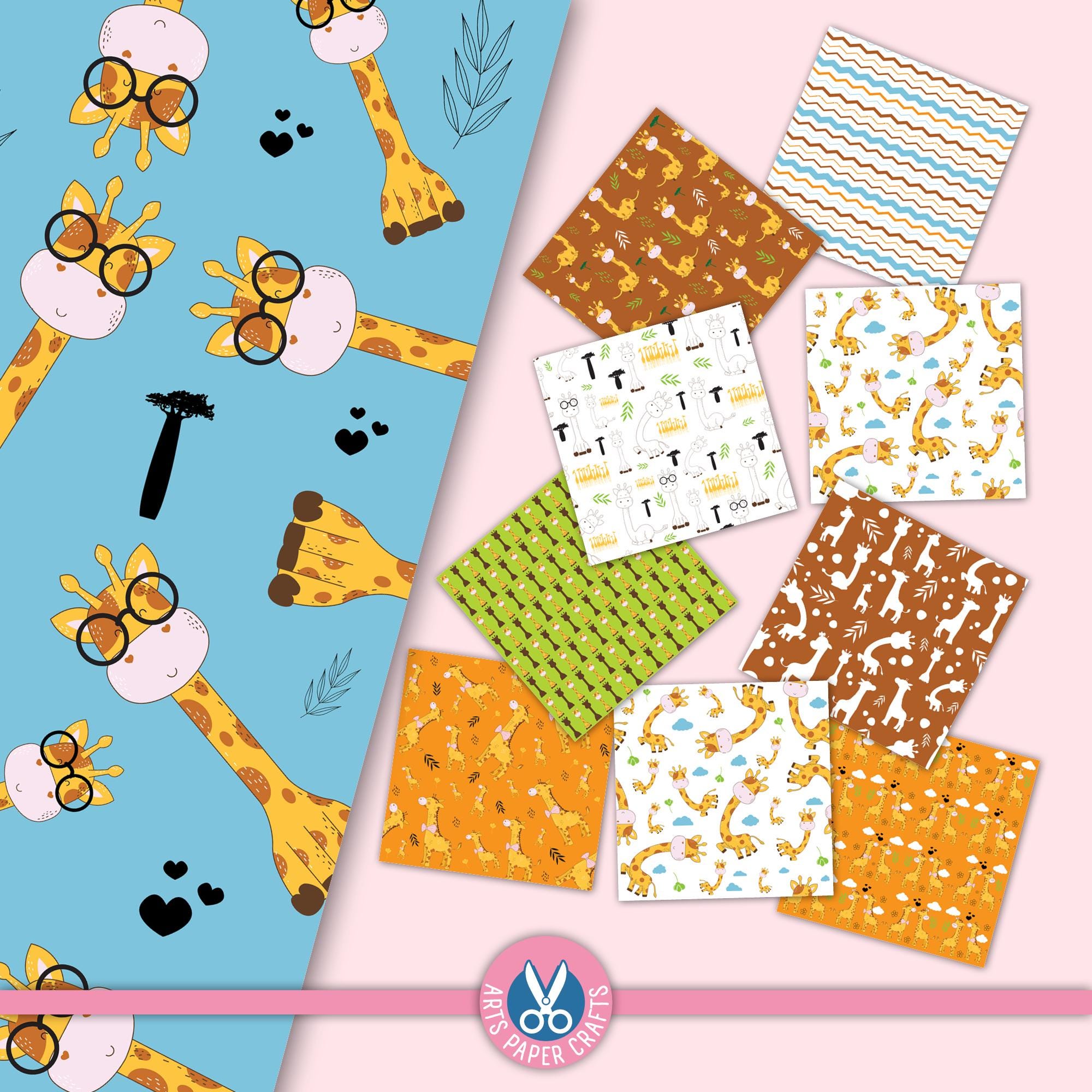 Giraffes Digital Papers Set - Giraffe Background - Giraffe Seamless ...