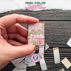 Mini Folio, Mini Books, Page Pockets Planner Flower Shop, Mini Album, Junk Journal, Printable,  Miniature, Craft Kit, Digital Download, Gift