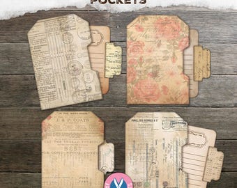 Skräpjournal, anteckningskort, ficketiketter, ephemera, ficketiketter, shabby rosa, rosor, neutral, blekt grunge, digital nedladdning, utskrivbar