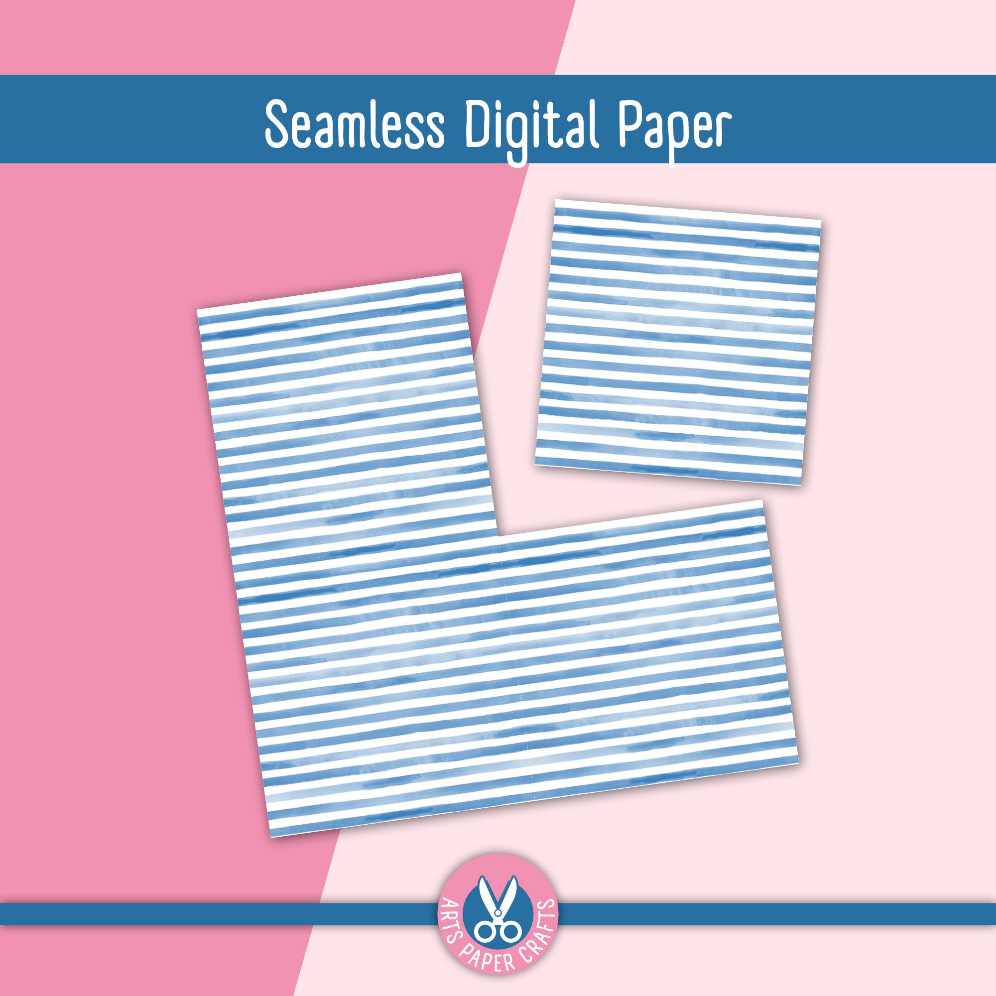 Watercolor Stripes Seamless Digital Paper Set, Watercolor Stripes ...