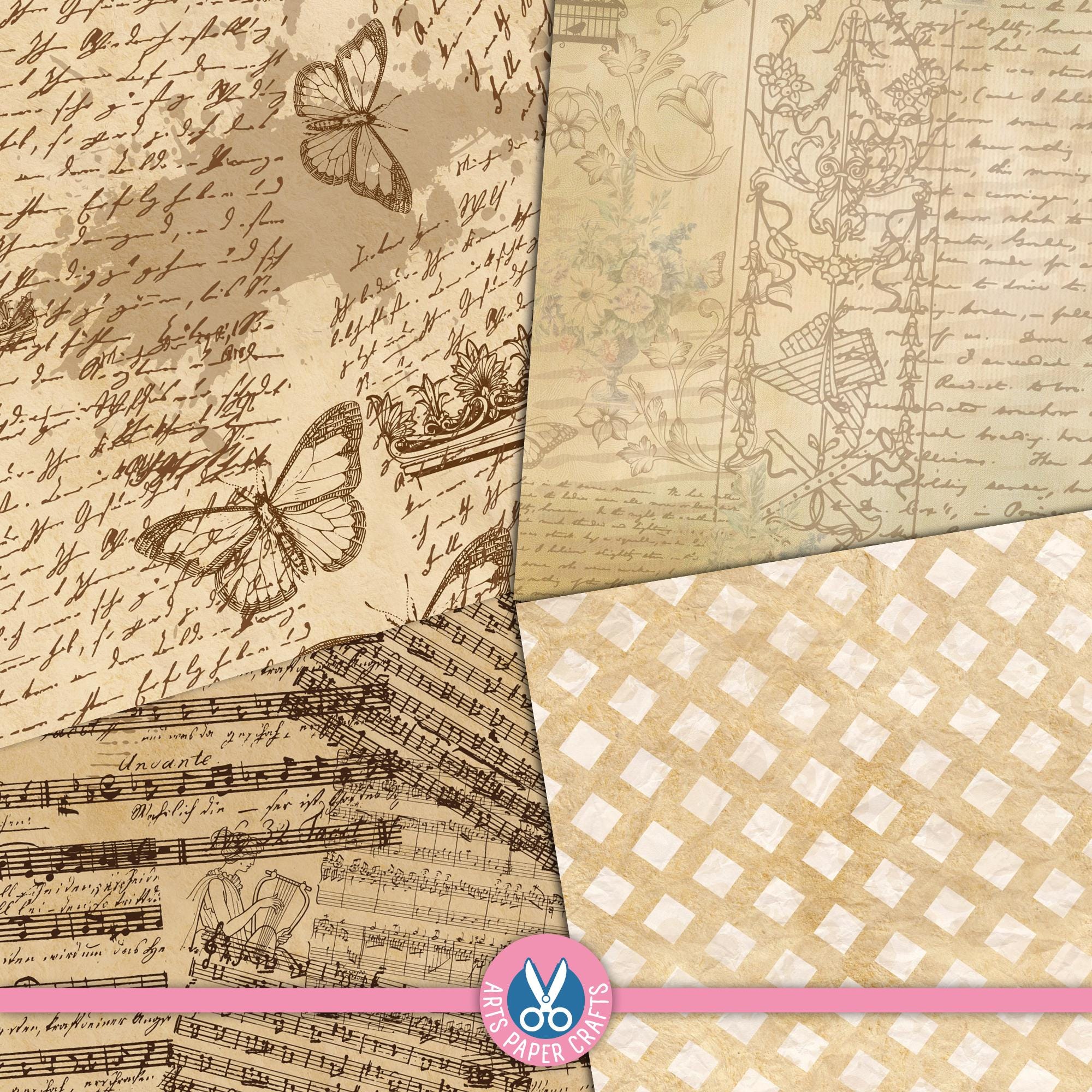Vintage Horizontal Junk Journal Filler Papers - Vintage - Neutral ...