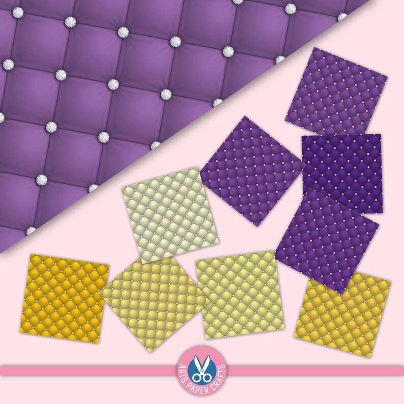 100 Seamless Diamond Upholstery, Digital Papers Set, Tufted Leather ...