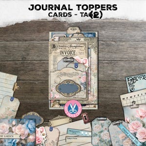 Journal indésirable, décorations de journal, chemise à onglets, vintage, folio, éphémère, neutre, couverture de journal, kit, étiquettes de poche, numérique, téléchargement, imprimable