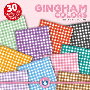 Gingham Digitale Papiere - Gingham Hintergrund - Gingham nahtlose Muster - Instant Download - Gingham Scrapbook Papier - Kommerzielle Nutzung
