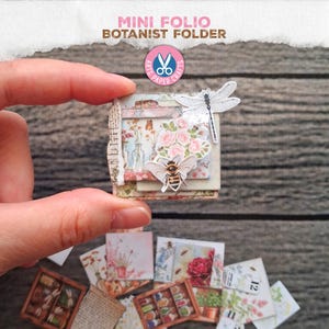 Mini Folio, Botanico, Rose, Api, Vintage, Mini Album, Diario dei Rifiuti, Stampabile, Mini Libri, Miniatura, Kit Artigianale, Download Digitale, Regalo