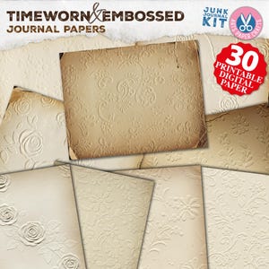 Pages de journal indésirables usées par le temps, teintes dans le café, téléchargement numérique imprimable, papiers gaufrés neutres, vintage, remplissage, extra, estampé, ancien, support