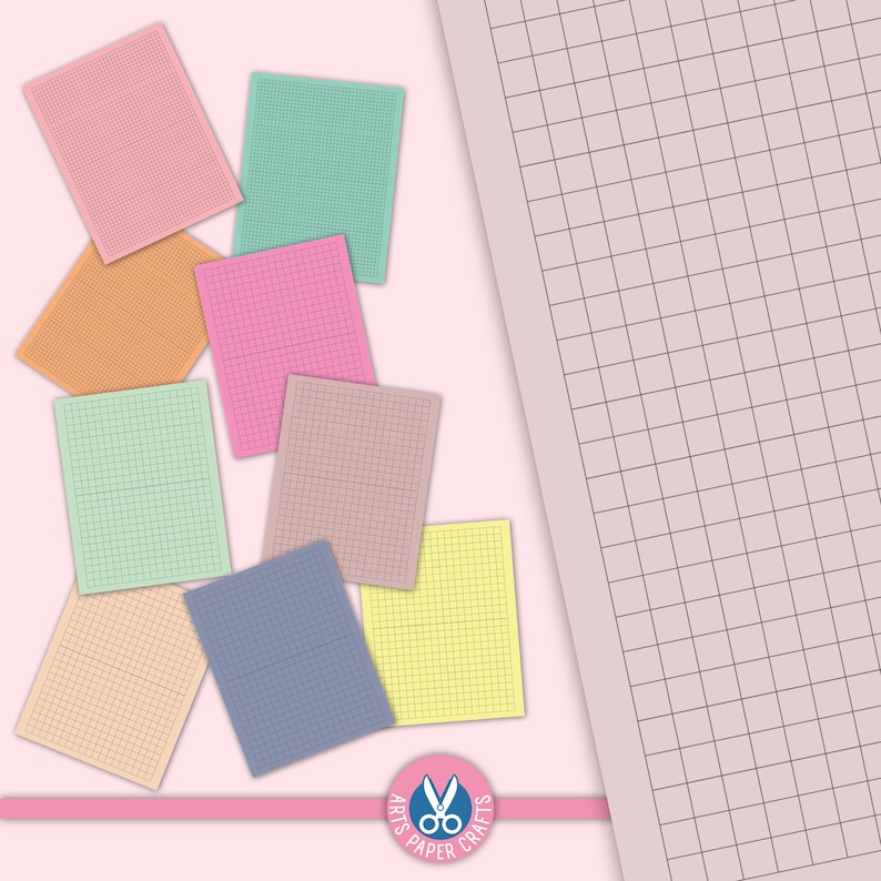 100 Notebook Papers - 5 Different Papers 20 Colors Each Digital Papers ...