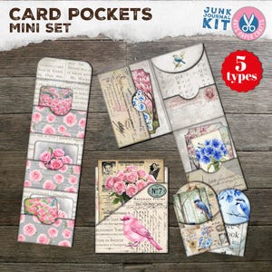 Pochettes pour cartes, chemises de classement, kit de scrapbooking, kit de journal indésirable, journal indésirable à imprimer, vintage, typographie, embellissement, éphémères imprimables