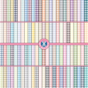 Gingham Pastel & Soft Colors Digital Paper Set - Pastel Colors ...