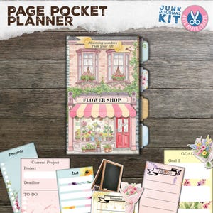 Kit de carnet de bord pour agenda de fleuriste, pochettes de page, chemise à onglets, première plantation, idée cadeau facile, impression numérique en téléchargement, objectifs, folio