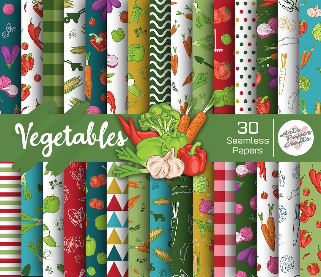 Vegetables Seamless Digital Papers Vegetables Background Vegetables