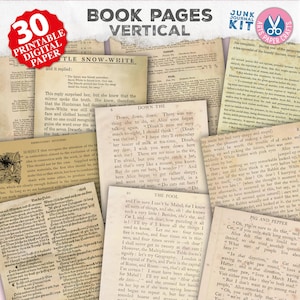 Manchas de té, manchas de café, textura de papel viejo, páginas de libros, papel imprimible, páginas de diario, hoja de collage de efímeras de diario basura, vintage