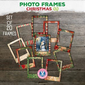 Weihnachten Junk Journal, Weihnachten Bilderrahmen, Kit, Vintage, Scrapbooking, Rahmen, Fotografie, bedruckbar, digitaler Download, Handwerk, Geschenk