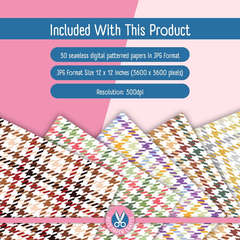 Houndstooth Digital Papers Set - Houndstooth Background - Houndstooth ...