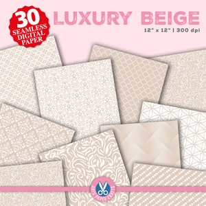 Luxus Beige digitale Papiere - Champagner Damast Hintergrund - Shabby Chic Nahtlose Papier - Art Deco - Luxus Scrapbook Papier - Kommerzielle Nutzung
