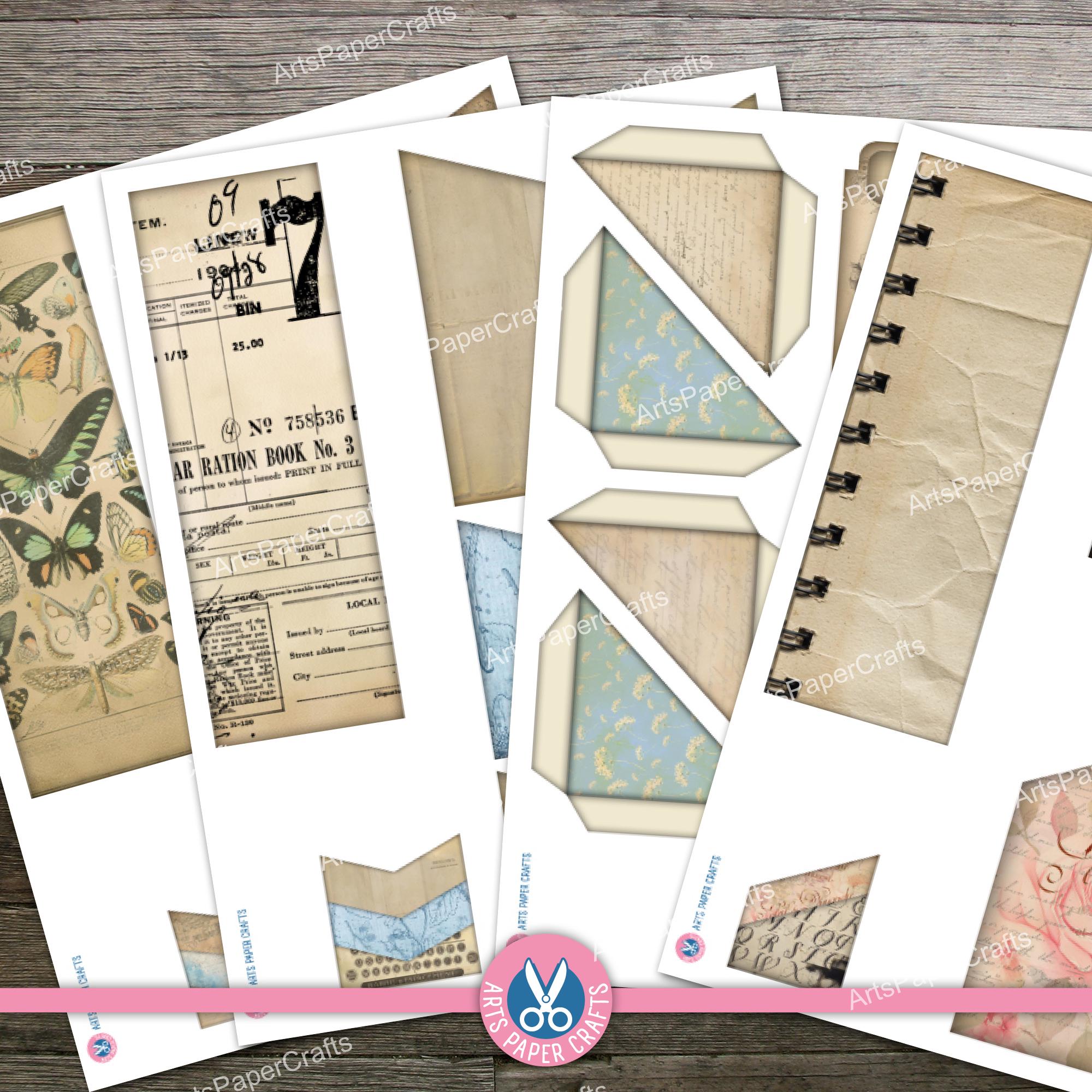 Page Pockets, Floral, Junk Journal Ephemera, Shabby, Layered, Pink ...