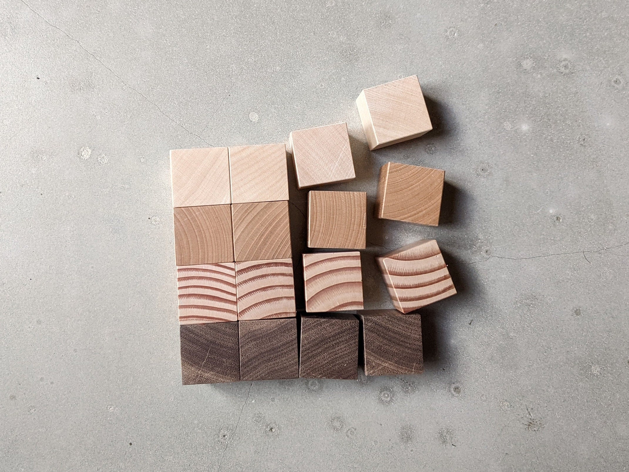 10 Wood Cubes 15mm Wooden Craft Blocks, Unfinished Natural Wood
