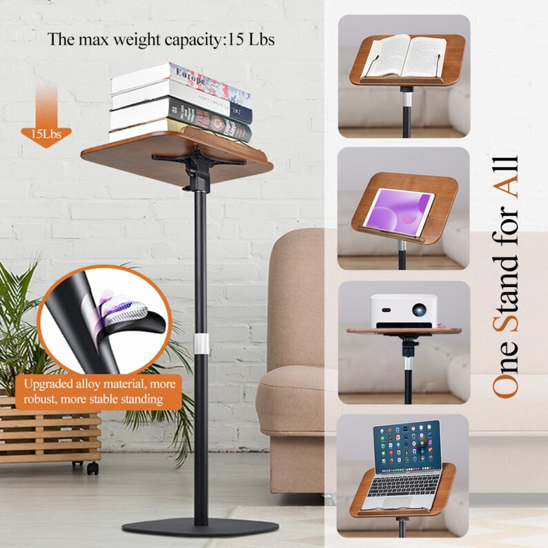 Multifunctional Book Stand,adjustable Wooden Stand for