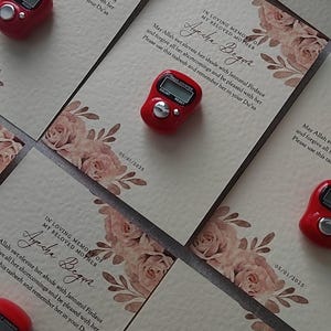Recuerdo funerario islámico personalizado / Tasbih digital / Recuerdo en memoria de un ser querido / Homenaje a Sadaqah Jariyah