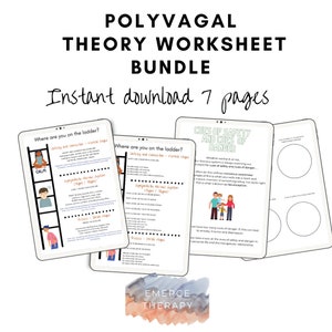 Polyvagal theory ladder of the nervous system worksheet bundle