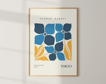 Flower Wall Art With Flowers For Colorful Gallery Prints Yellow And Blue Botanical Poster Tokyo Prints For Flower Market Poster Daisy Prints
