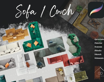 Procreate Sofa Couch Ausschnitte Interior Design Interior Sketch Living