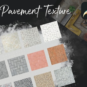 May include: A collection of 10 different pavement textures, including cobblestone, brick, gravel, and concrete. These textures are perfect for use in digital art, design, and other creative projects.