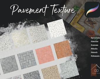 Procreate Pavement Texture Ritagli Design Interni Esterni Schizzi Blocchi Elementi
