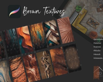 Procreate Brown Texture Wallpaper Cutouts Design Interior Exterior Sketch Blocks Elements