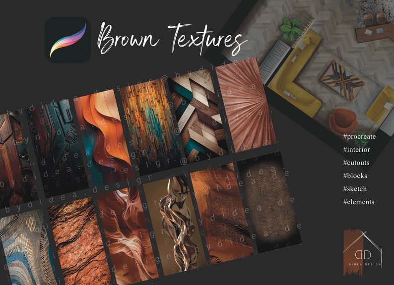 Procreate Brown Texture Wallpaper Cutouts Design Interior Exterior ...
