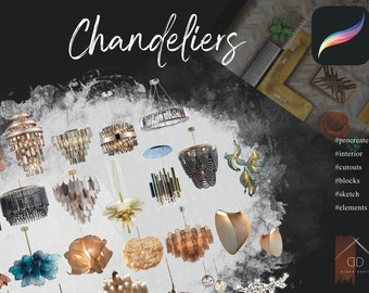 Procreate Chandeliers  Light Cutouts Interior Design Interior Sketch