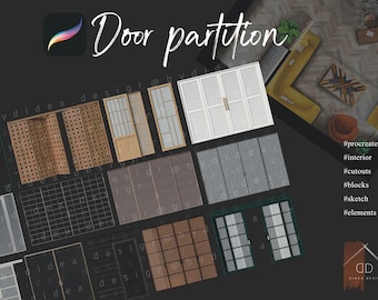 Procreate Door Partition Cutouts Design Interior Sketch Blocks Elements