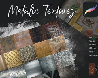 Procreate Metall Textur Ausschnitte Design Interior Skizze Blocks Elements