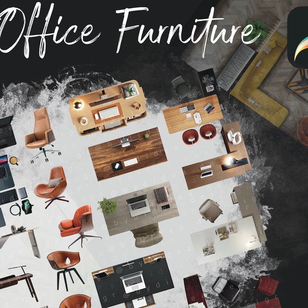 Procreate Office Furniture Cutouts Interior Design Interior Sketch