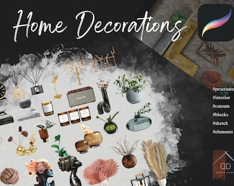 Procreate Decorations Interior Home Cutouts Sketch Blocks Elements
