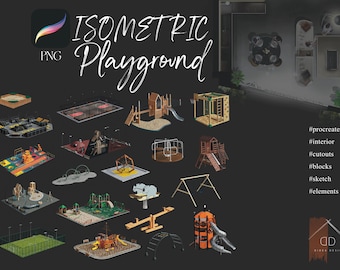 Procreate Isometric Playground Cutouts Sketch Blocks Elements