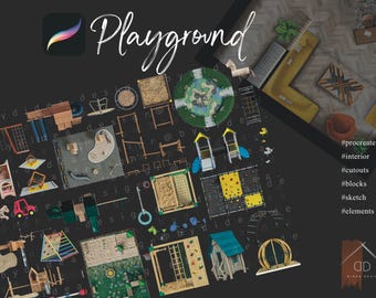 Procreate Playground Children Kids Play Interior Design Cutouts