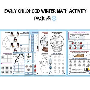 Early Childhood Winter Math Activity Pack Digital
