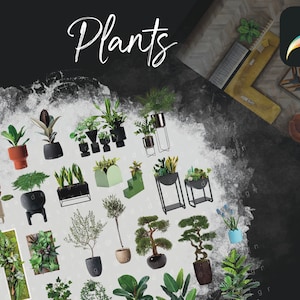 May include: A collection of various plants in different pots and planters. The plants are arranged in a grid pattern on a white background. The image includes a variety of plant types, including ferns, succulents, and leafy greens. The image also includes a variety of pot styles, including ceramic, metal, and plastic.