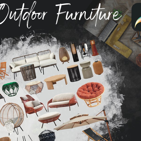 Procreate Interior Design Outdoor Furniture Sketch Blocks Cutouts