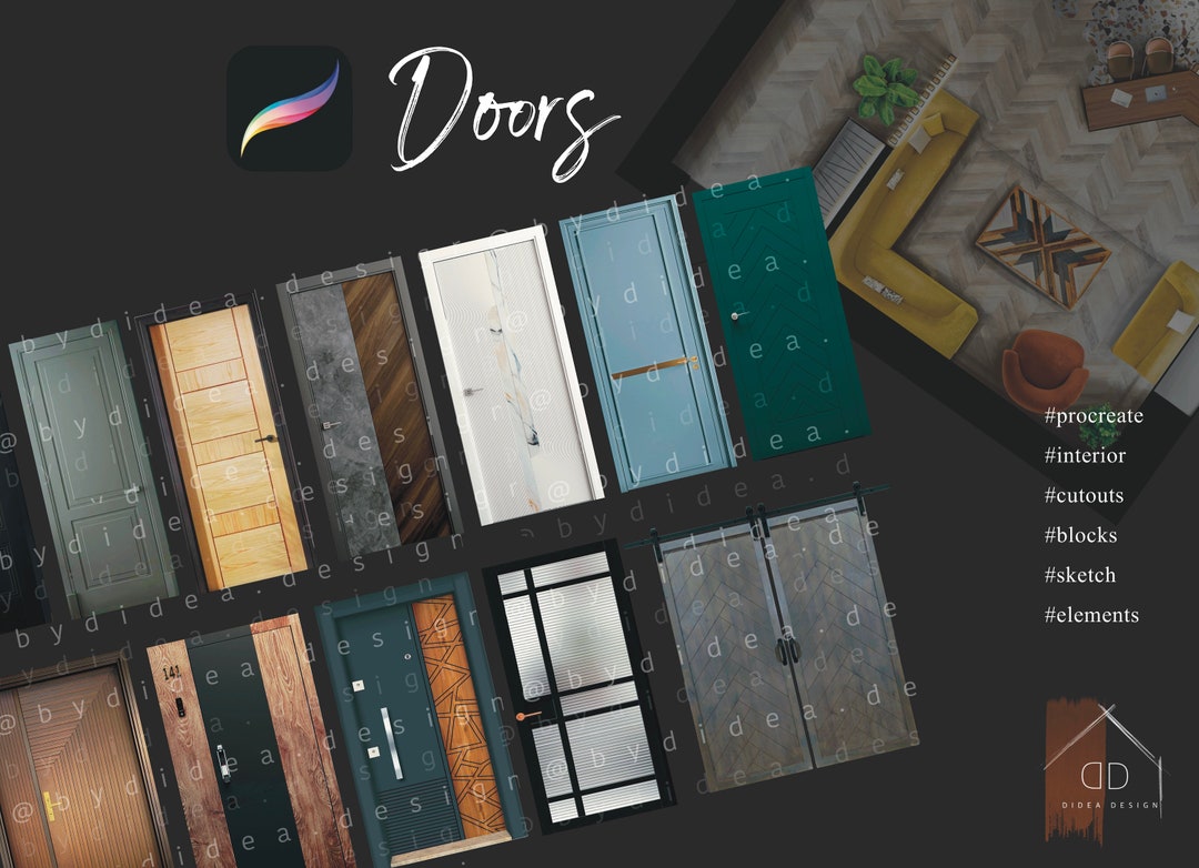 Procreate Door Frame Furniture Cutouts Interior Design Interior Sketch